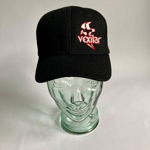 Vexilar Fitted Baseball Hat Black Cap Size S/M Ice Fishing - Picture 1 of 5
